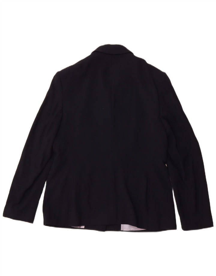 LAURA ASHLEY Veste blazer 4 boutons pour femme UK 16 Large Bleu marine Viscose