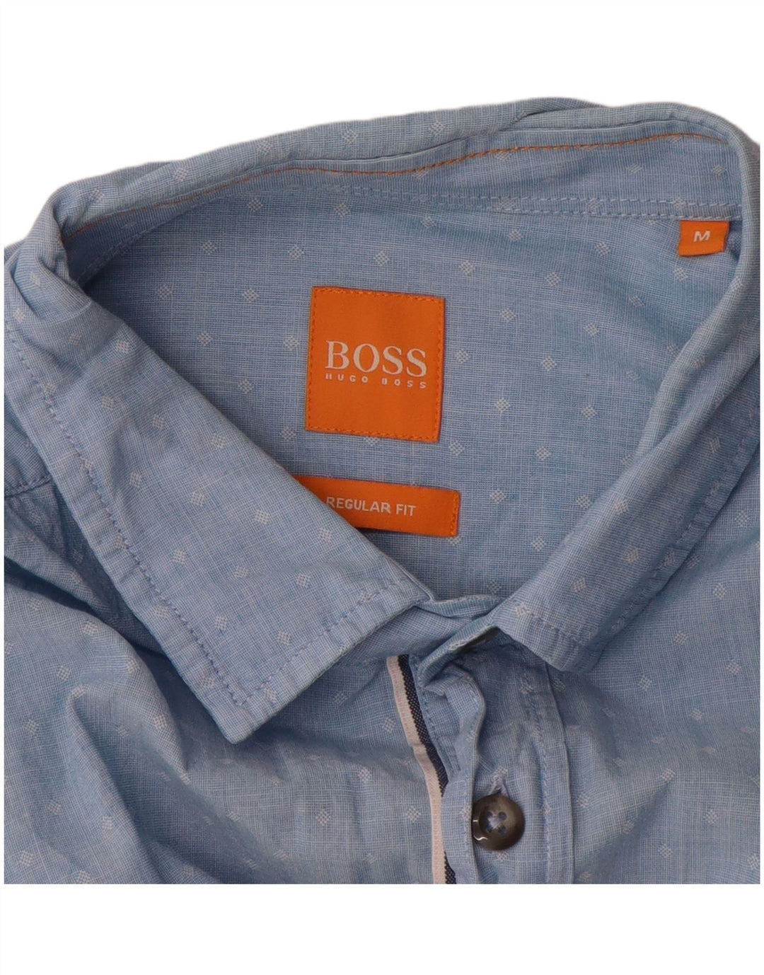 Hugo Boss Chemise Regular Fit Coton à pois bleu moyen