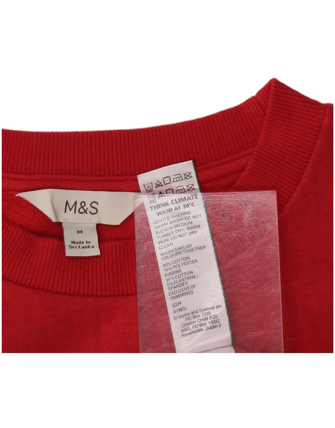 MARKS & SPENCER Mens Sweatshirt Jumper Medium Red Cotton