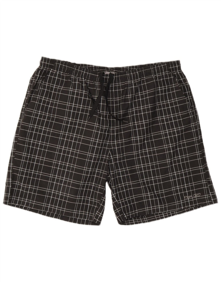 Reebok Short de bain homme 2XL noir carreaux polyester