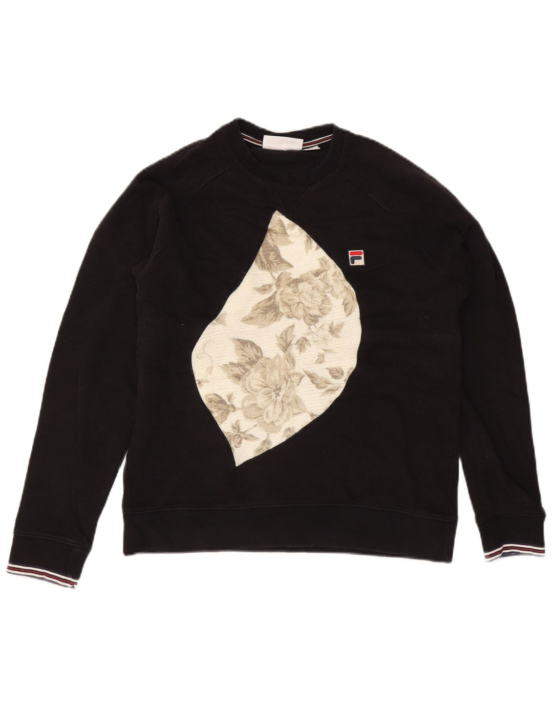 Fila Homme Graphic Sweatshirt Jumper Petit Noir Moucheté Coton
