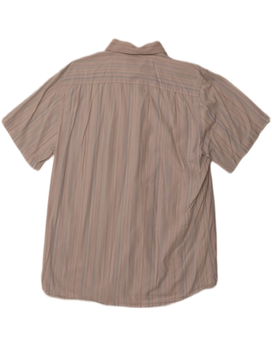 PIERRE CARDIN Chemise Manches Courtes Homme 2XL Bleu Rayé Coton