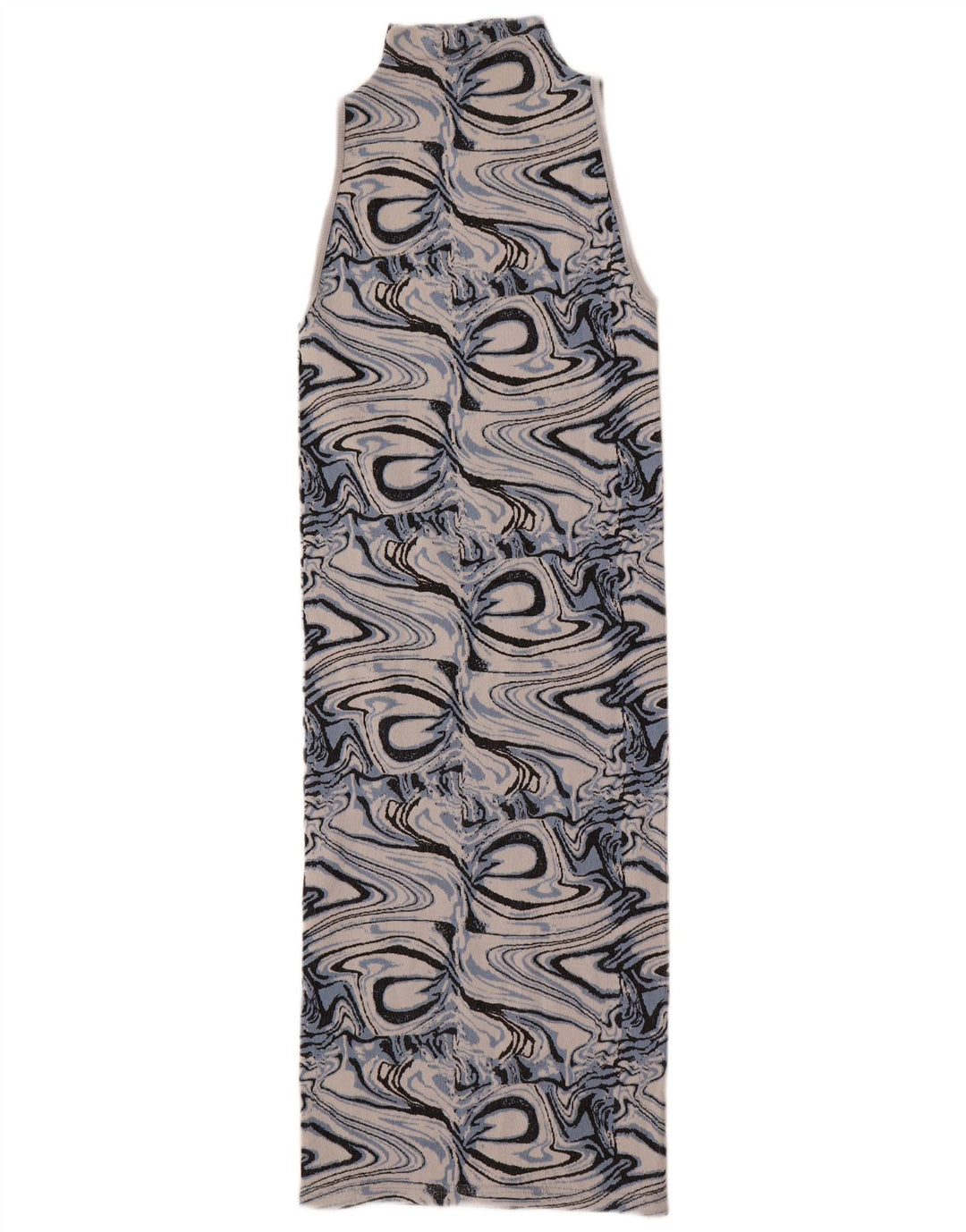 Zara Robe moulante sans manches à motif abstrait pour femme UK 4 XS Multicolore