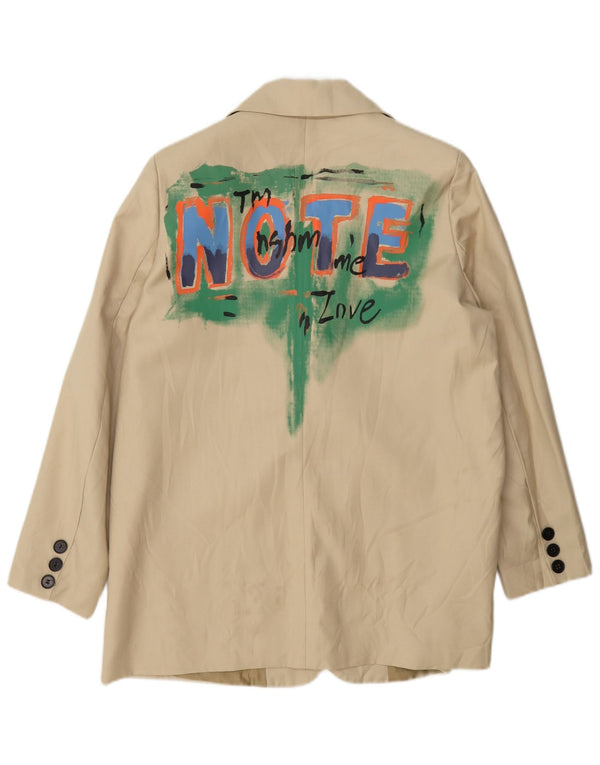 Aikha Veste blazer à 2 boutons coupe ample pour femme UK 14 Beige moyen
