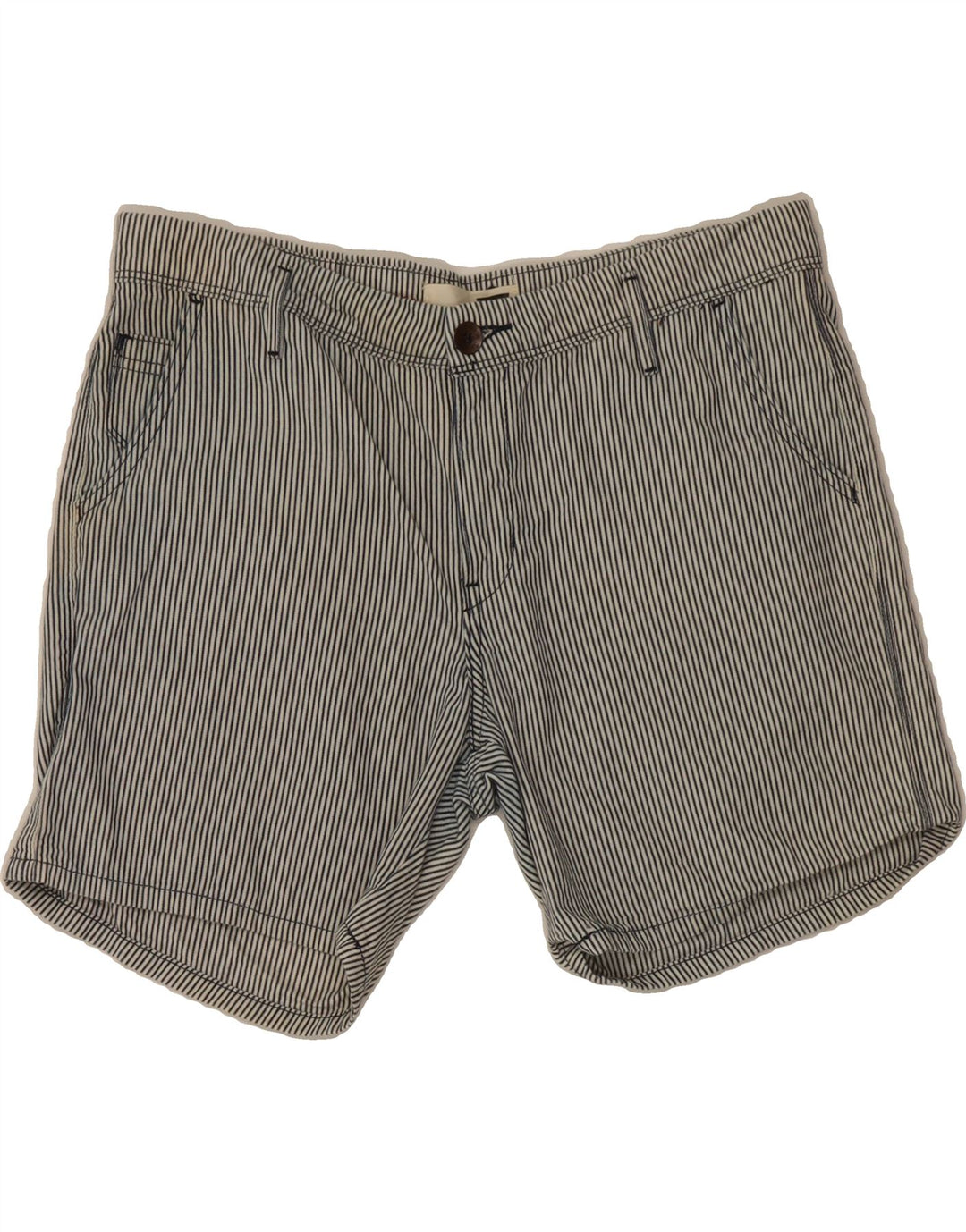 LEVI'S Womens Chino Shorts W30 Medium  Blue Pinstripe Cotton Vintage Levi's and Second-Hand Levi's from Messina Hembry 