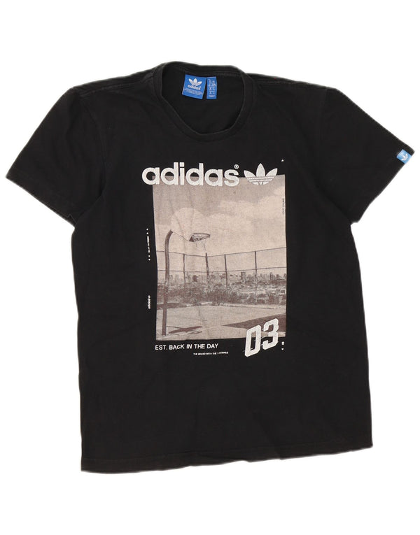 Adidas Mens Graphic T-Shirt Top XS Noir Coton