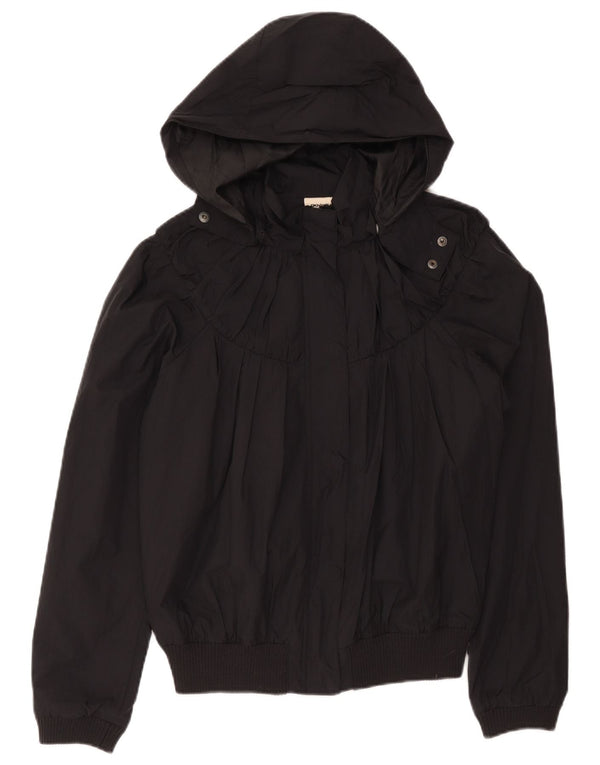 Dkny Veste bomber à capuche pour femme UK 44 Medium Noir Nylon
