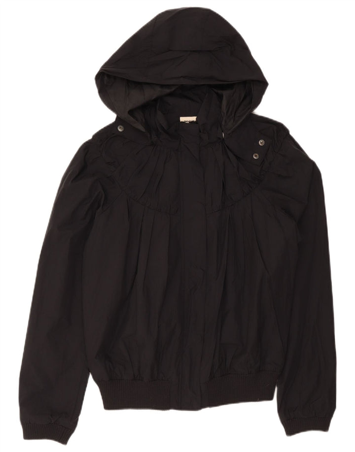 Dkny Veste bomber à capuche pour femme UK 44 Medium Noir Nylon
