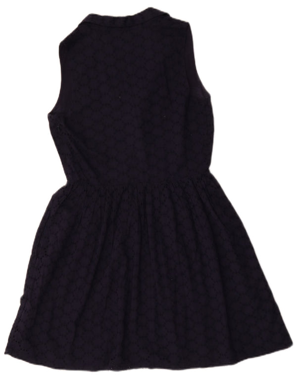 Jack Wills Robe trapèze sans manches pour femme UK 10 Petit coton bleu marine