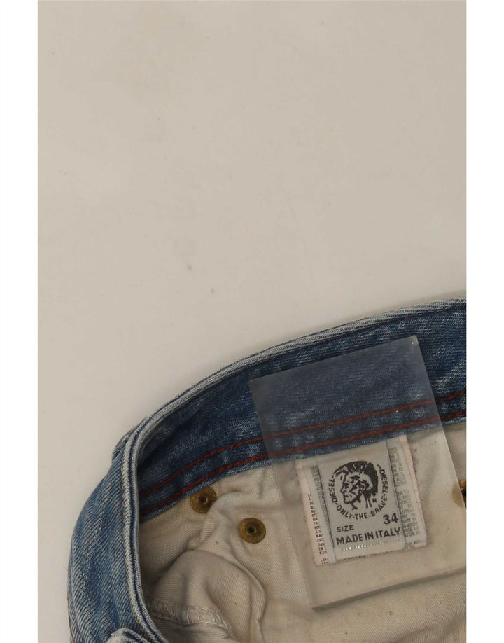 Diesel Short en jean vieilli W34 pour homme en coton bleu moyen