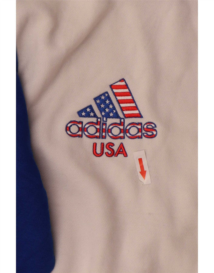 Adidas Veste de survêtement pour homme en coton color block blanc moyen