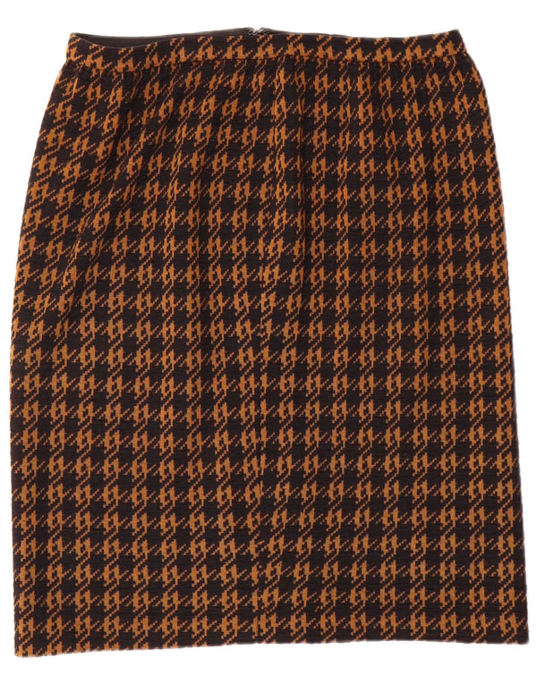 jupe droite femme vintage W32 Grand pied-de-poule marron