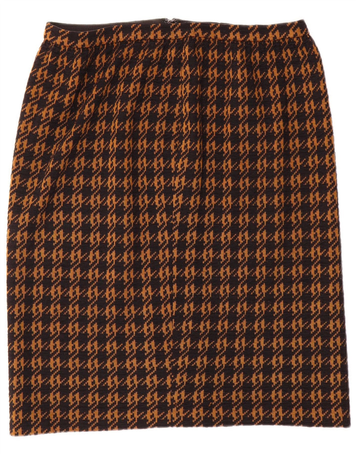 jupe droite femme vintage W32 Grand pied-de-poule marron