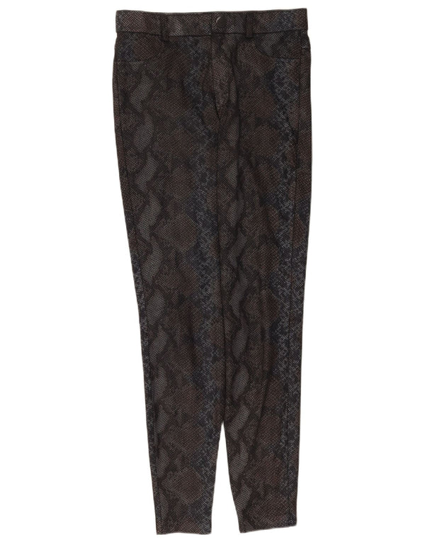 Zara Femmes Trafaluc Leggings UK 14 Moyen Noir Imprimé Animal