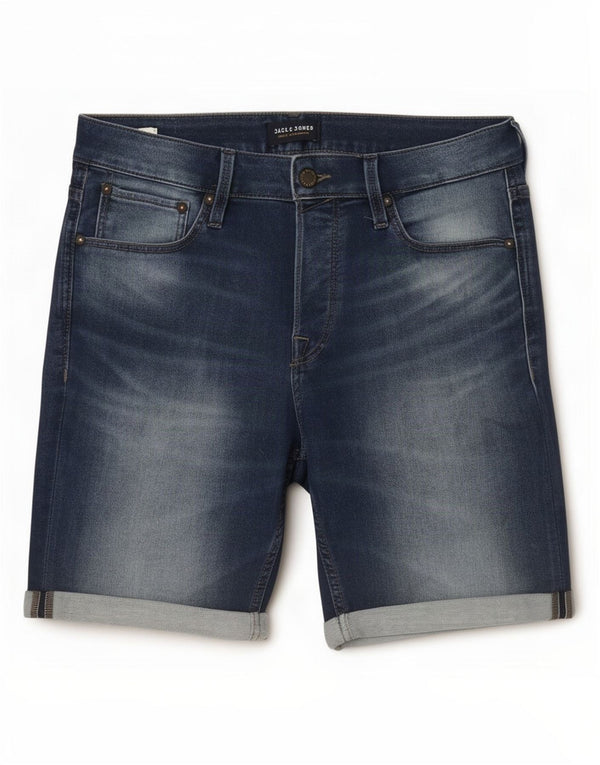 Jack & Jones Short en jean pour homme Small W32 Bleu Coton