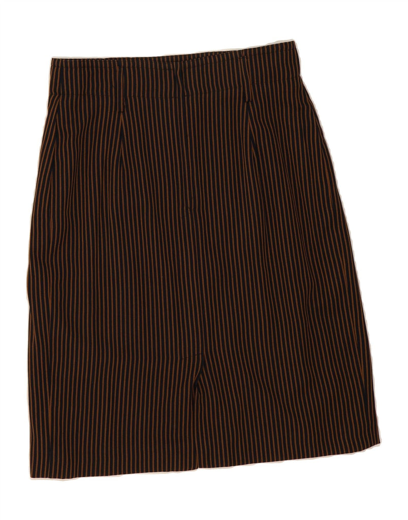 MONDI Womens A-Line Skirt EU 42 Large W30 L25 Brown Striped Polyester Vintage Mondi and Second-Hand Mondi from Messina Hembry 
