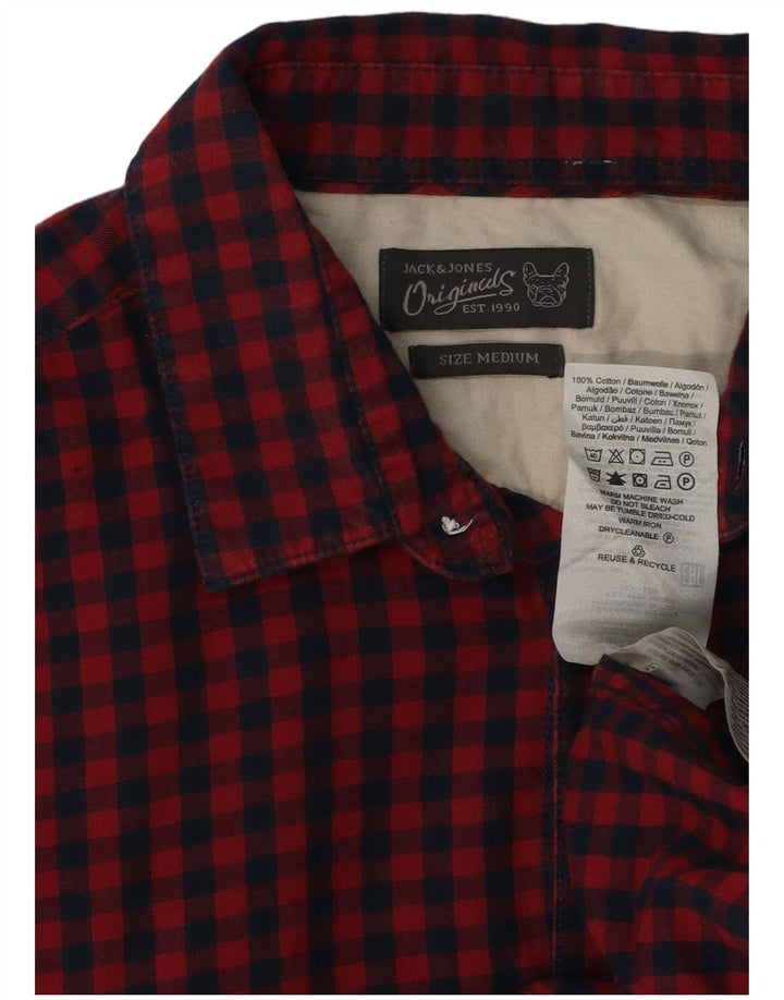 Jack & Jones Chemise à Manches Courtes Homme Rouge Moyen Vichy Coton