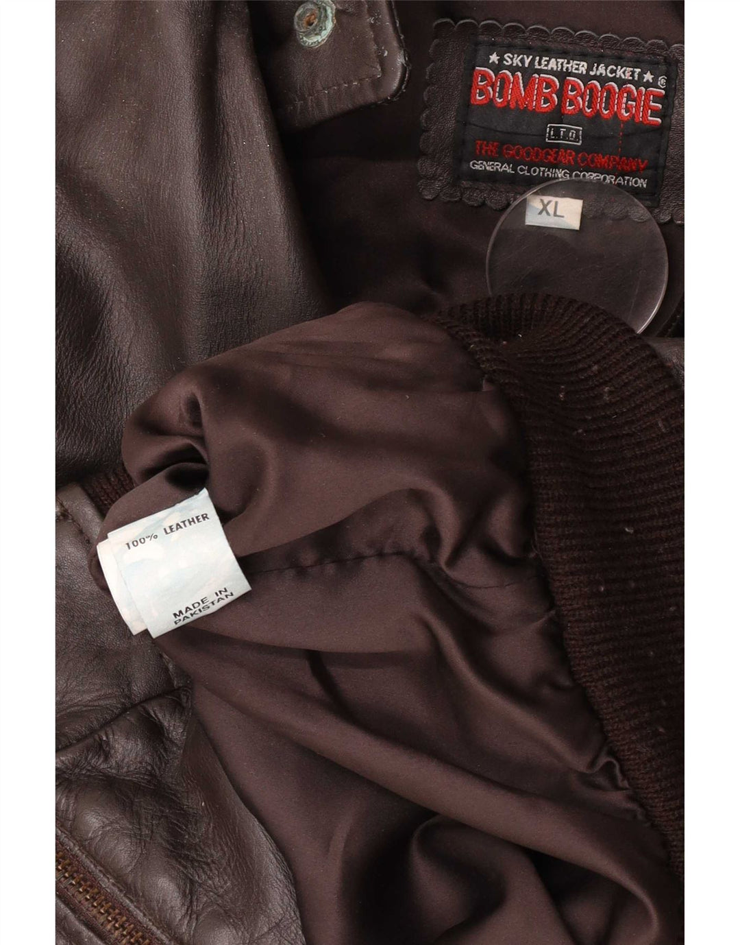 Bomb Boogie Veste d'aviateur en cuir pour homme UK 42 XL Marron