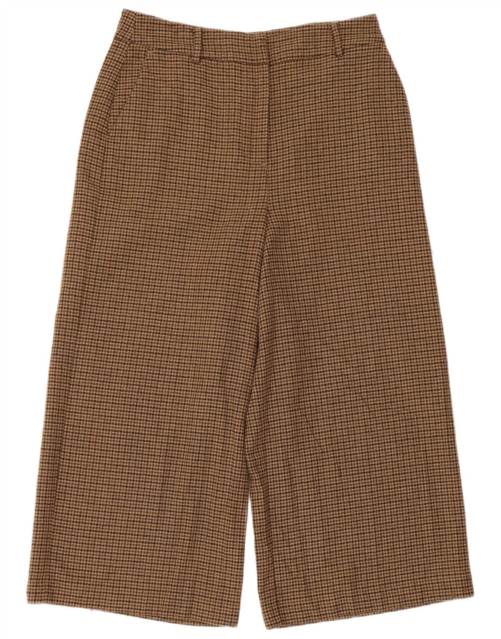 Pantalon court Boden femme UK 12 Medium W30 L23 pied-de-poule marron