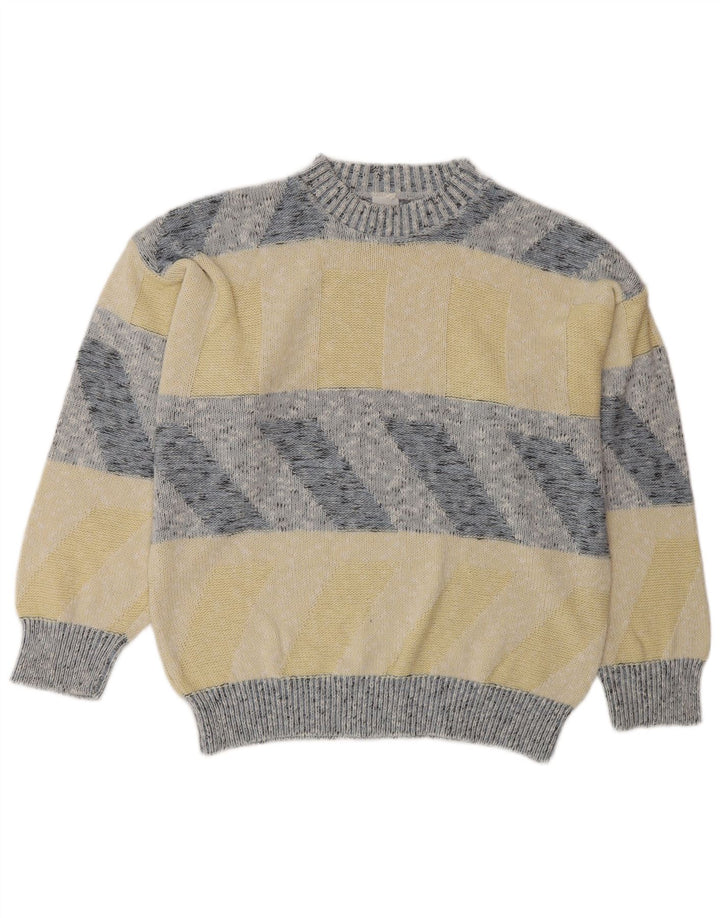 vintage Mens Crew Neck Jumper Sweater XL Multicolore Rayé