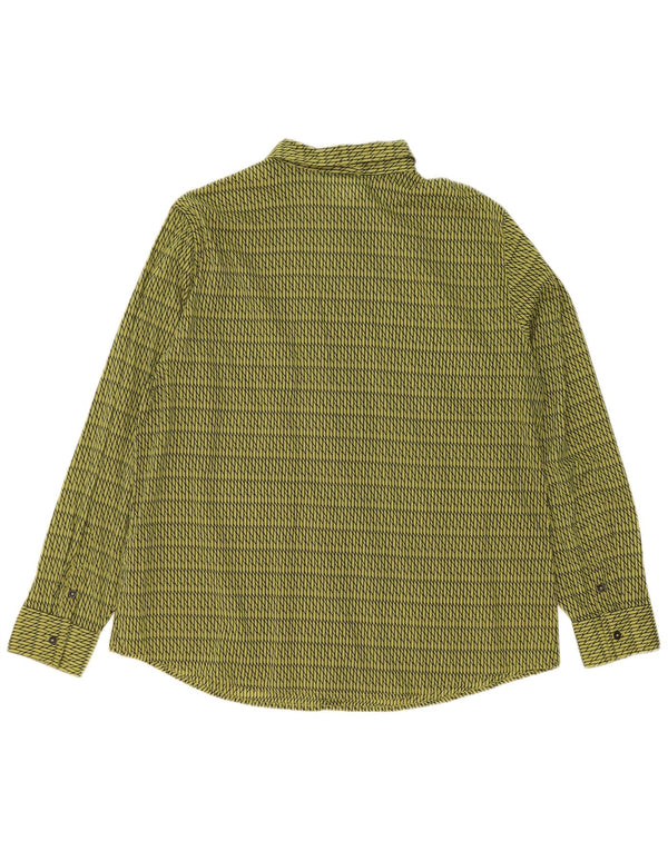 Benetton Chemise Femme UK 16 Large Vert Géométrique