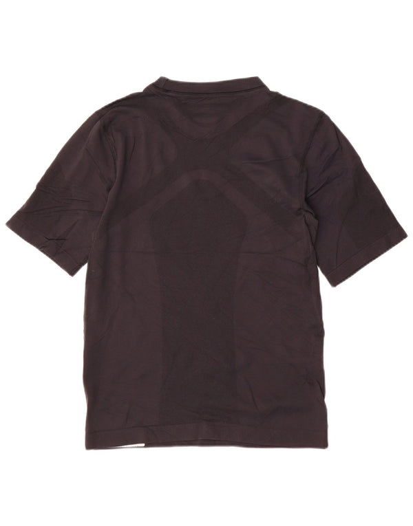 Adidas T-Shirt Femme Top UK 14 Large Noir Colourblock Polyamide Sports