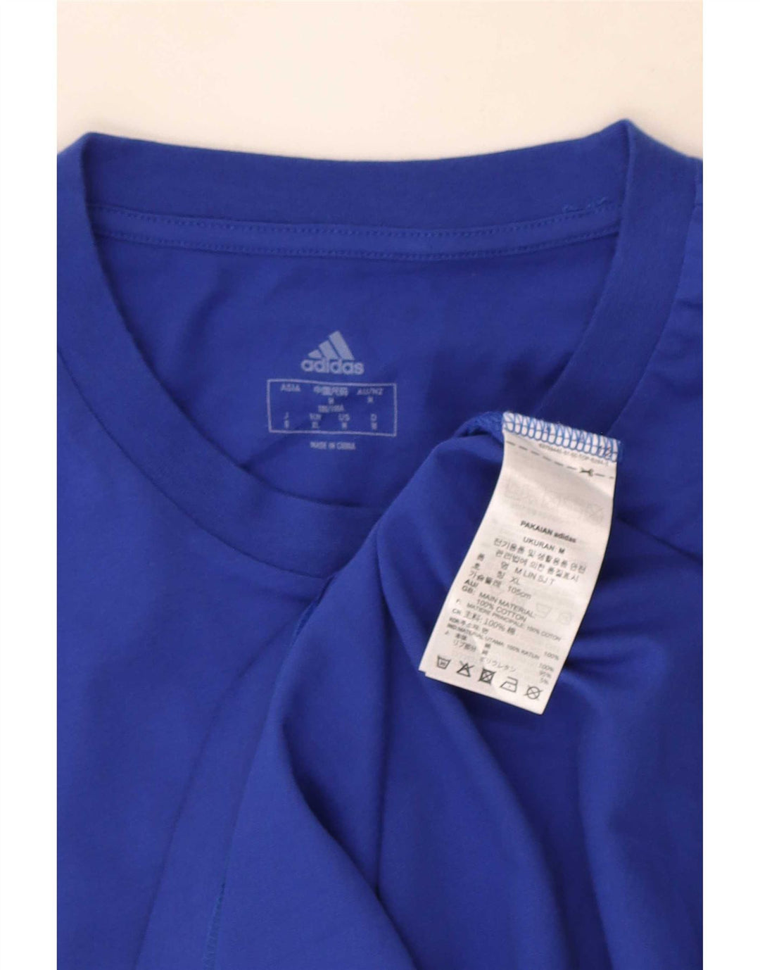 Adidas T-Shirt Graphique Homme Bleu Moyen Coton