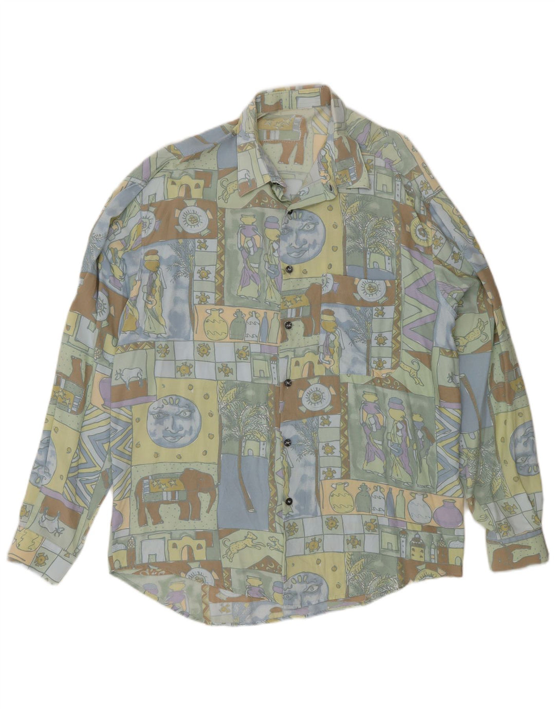 Chemise Homme Vintage Grand Patchwork Multicolore