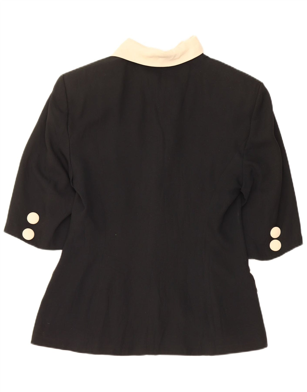 vintage Femme Manches Courtes Blazer Veste UK 12 Medium Black Colourblock