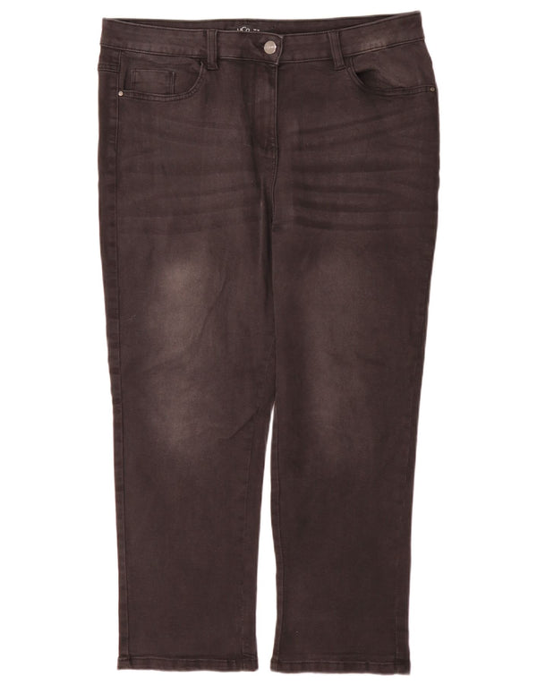 M&Co Femme Petite Taille Haute Jean Droit UK 16 Large W36 L28 Noir