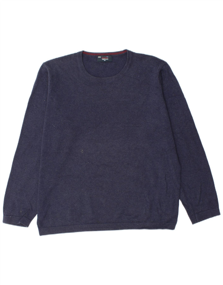 Marks & Spencer Pull à col rond Blue Harbour pour homme, grand bleu marine