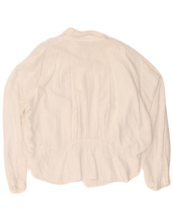 Chemisier chemise femme vintage UK 16 Grand coton blanc