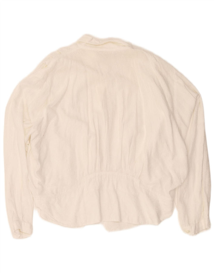 Chemisier chemise femme vintage UK 16 Grand coton blanc