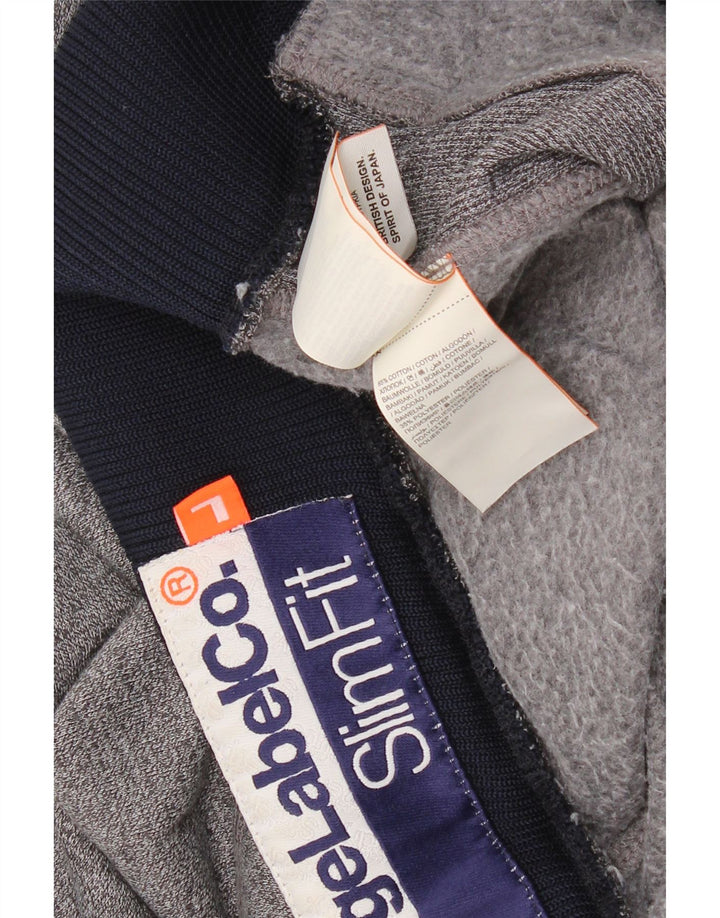 SUPERDRY Short de Sport Coupe Slim Homme Gris Coton