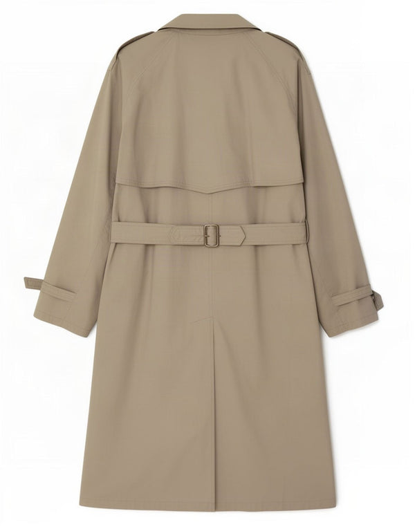 vintage Mens Double Breasted Trench Coat UK 36 Petit Coton Beige