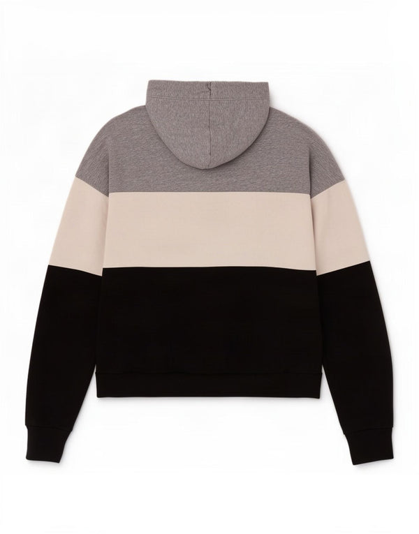Fred Perry Pull à capuche graphique pour femme UK 10 Small Gris Colorblock