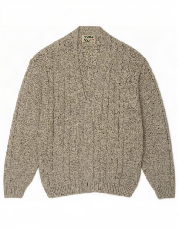 Distler Cardigan Homme Pull Large Gris Moucheté Laine