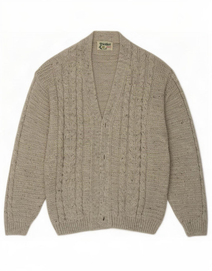 Distler Cardigan Homme Pull Large Gris Moucheté Laine