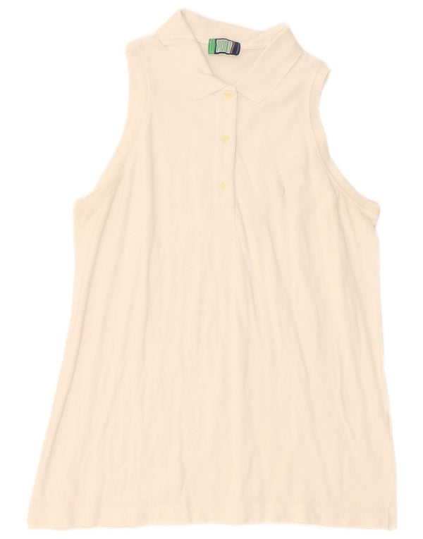 Sergio Tacchini Polo sans manches pour femme UK 12 Blanc moyen