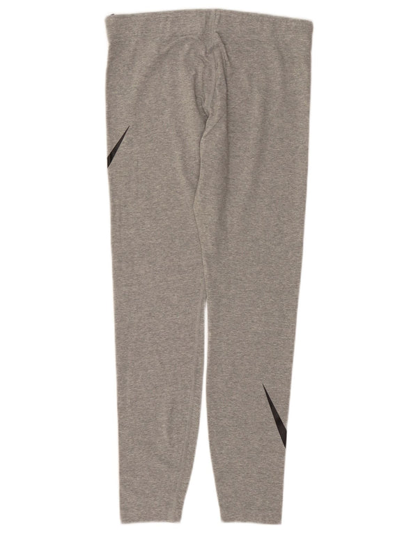 NIKE Leggings graphiques pour femmes UK 14 Grand coton gris