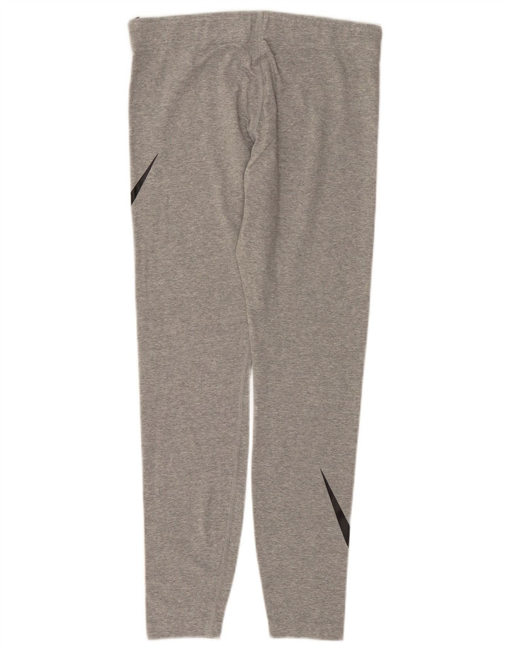NIKE Leggings graphiques pour femmes UK 14 Grand coton gris