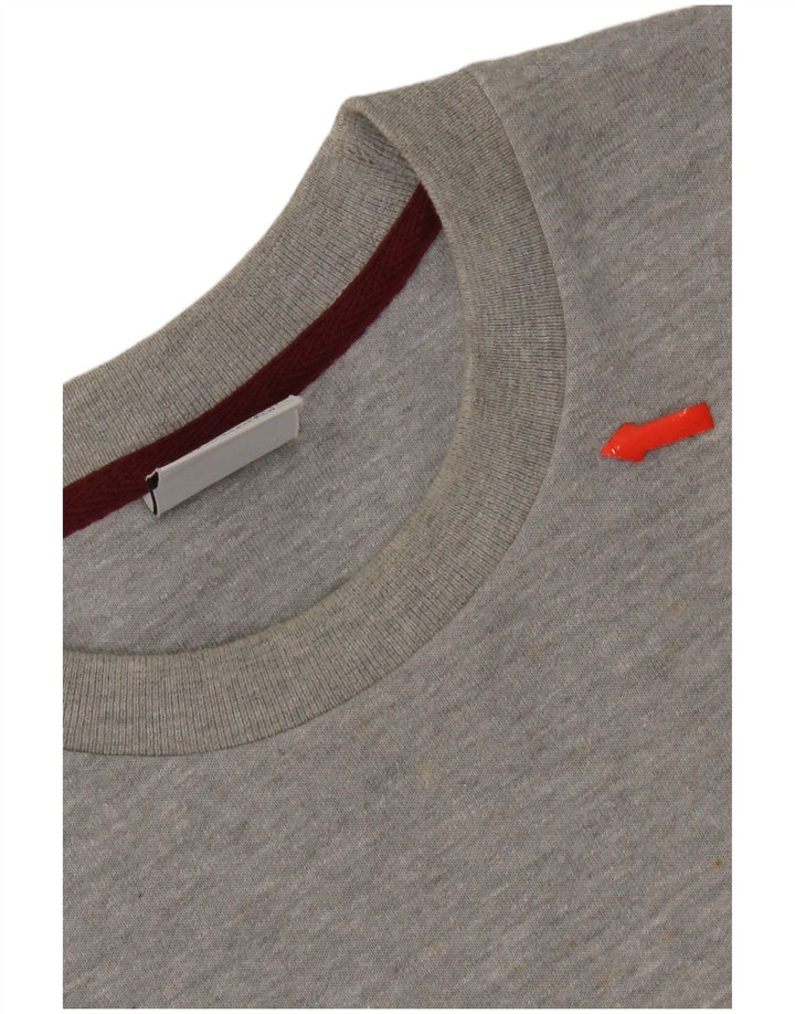 Zara Mens Sweatshirt Jumper Large Gris Colorblock Coton