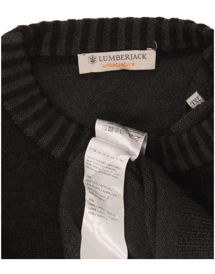 LUMBERJACK Pull à col rond pour homme 2XL Gris Acrylique