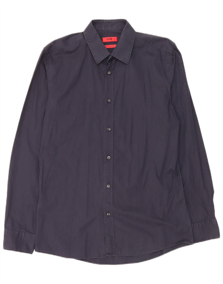 Hugo Boss Chemise extra slim fit taille 40 coton bleu marine moyen