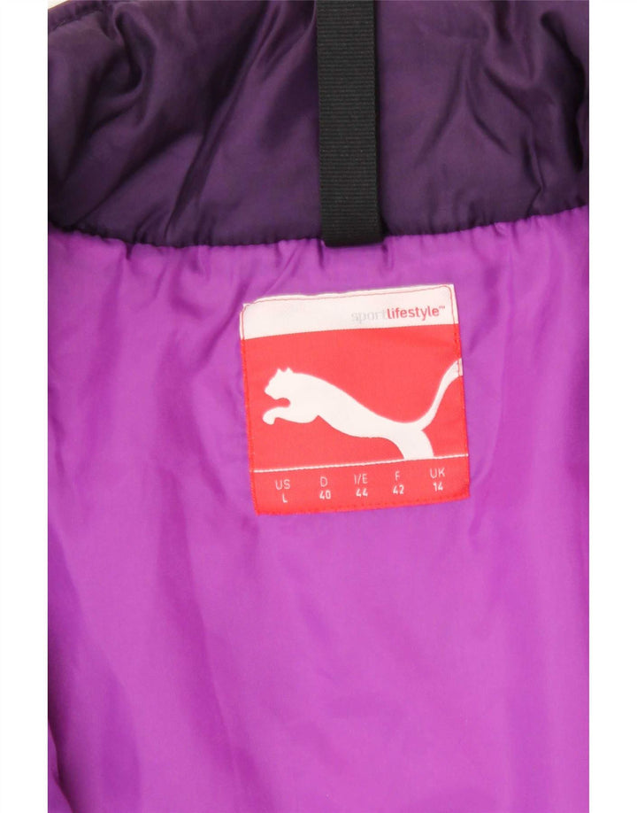 Puma Veste rembourrée pour femme UK 14 Large Violet Polyester