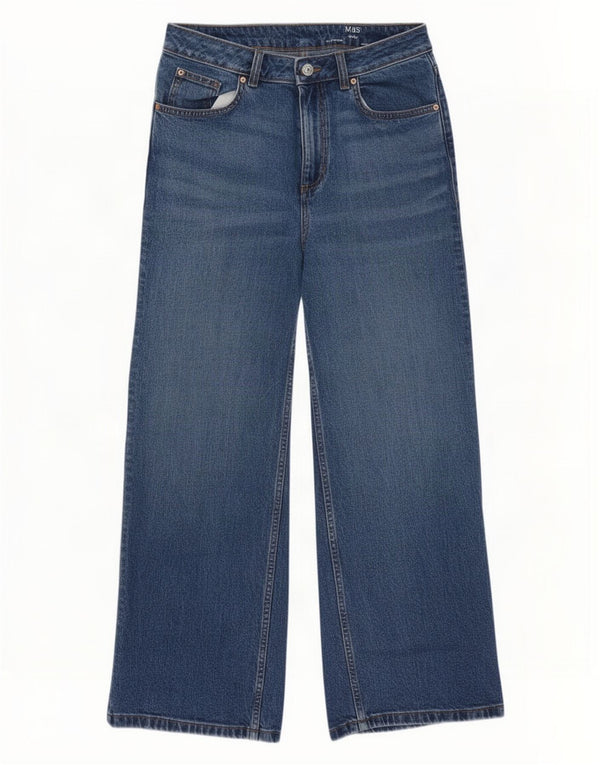 Marks & Spencer Jean large pour femme UK 12 Medium W30 L28 Bleu Coton