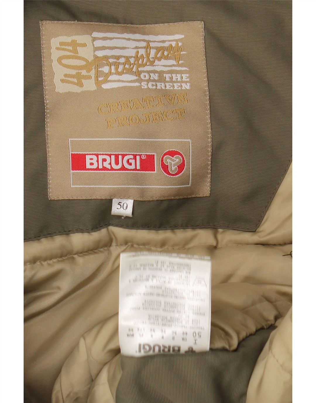 Brugi Veste matelassée à capuche pour homme UK 40 Large Kaki Polyamide