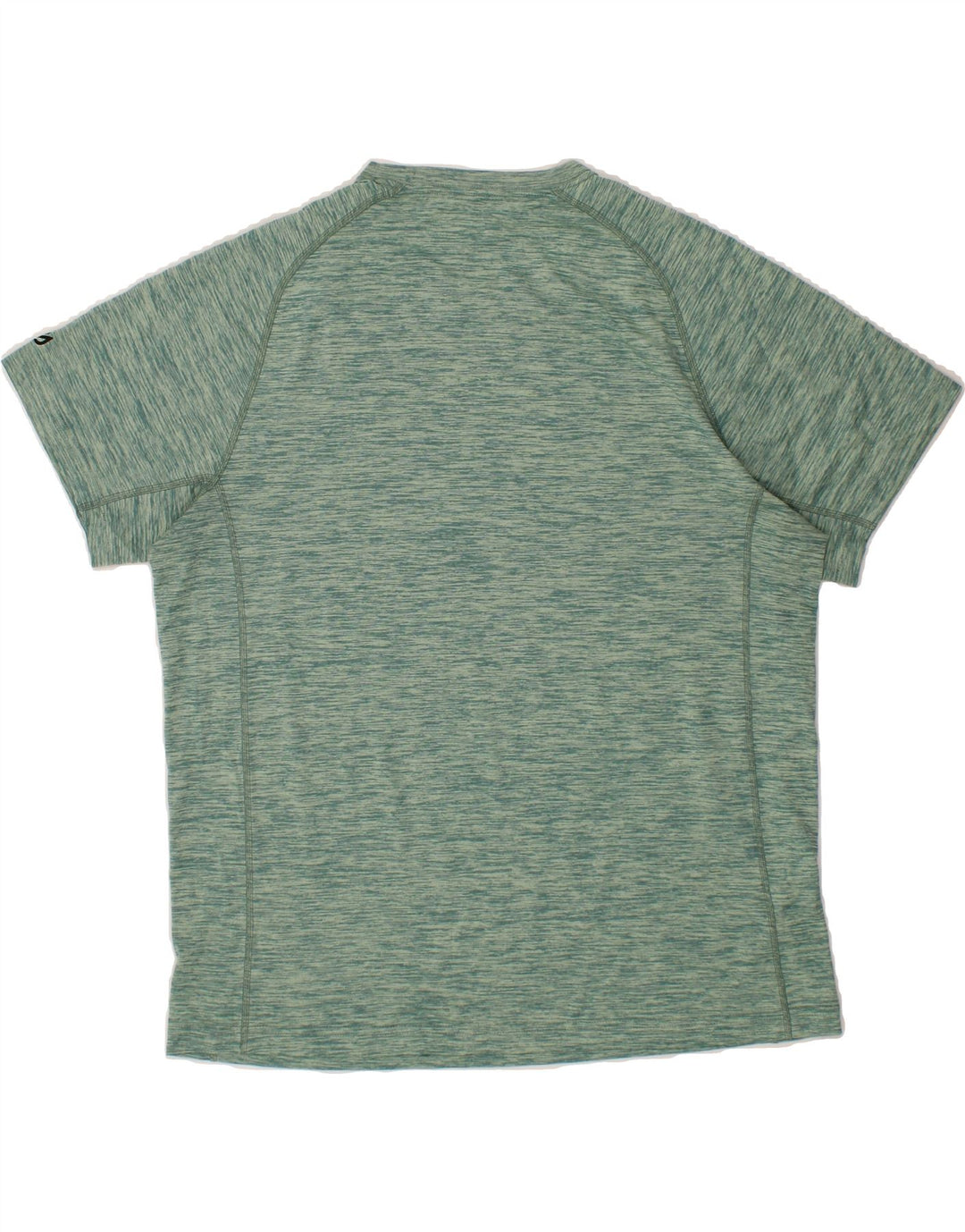 EDDIE BAUER Mens T-Shirt Top Large Green Flecked Polyester Vintage Eddie Bauer and Second-Hand Eddie Bauer from Messina Hembry 