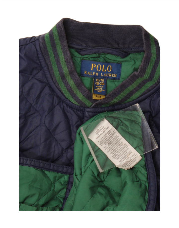 Polo Ralph Lauren Veste matelassée garçon 15-16 ans XL Bleu marine Polyester