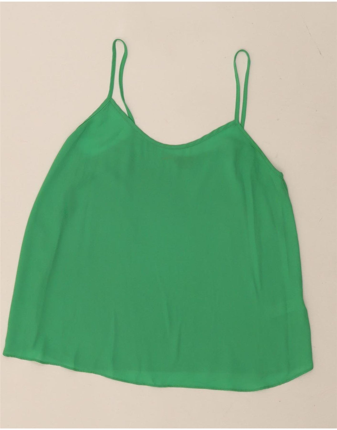 Topshop Femme Cami Top UK 10 Petit Vert Polyester